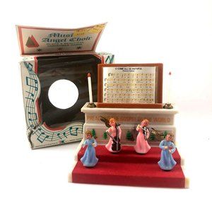 Vintage Musical Plastic Angel Choir Come All Ye Faithful in Original Box Broken
